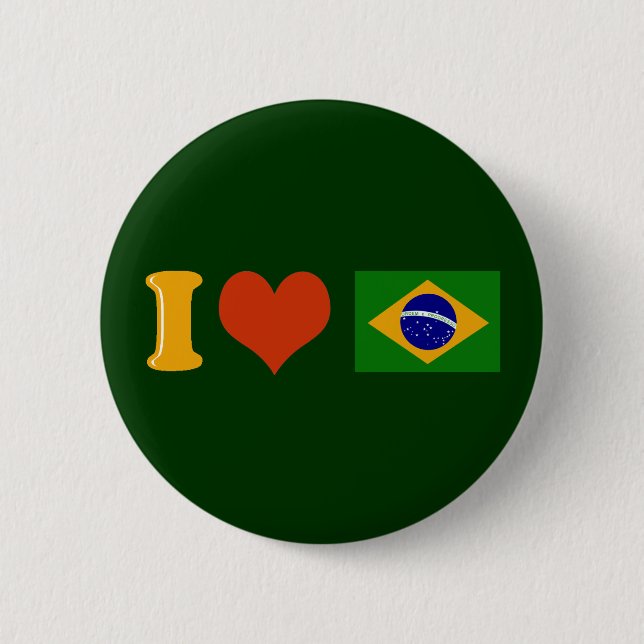I love you Brazil Pinback Button (Front)
