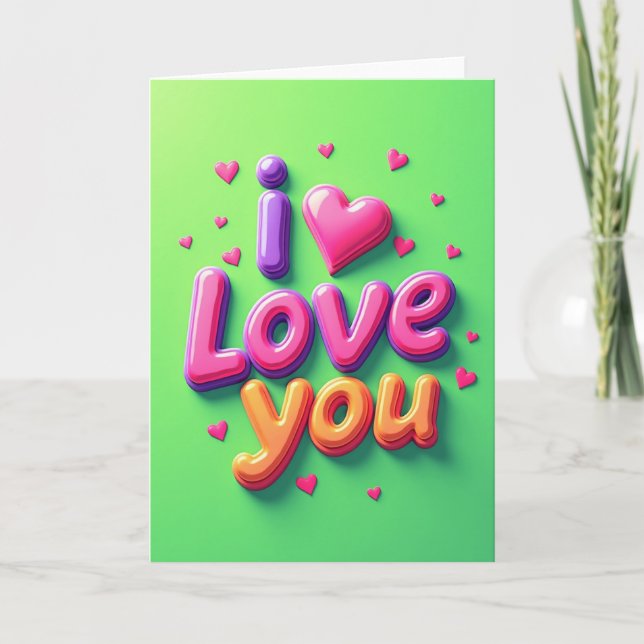 I Love You Bubble Gum Card (Front)