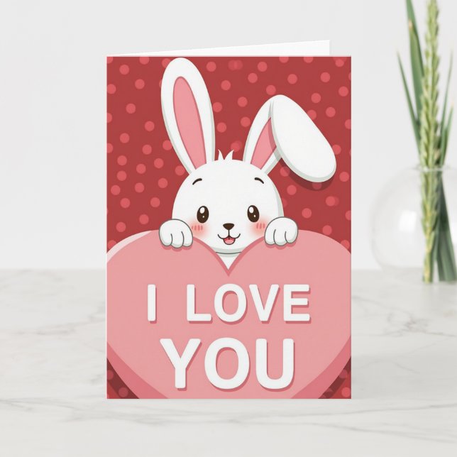 I Love You Bunny Card (Front)