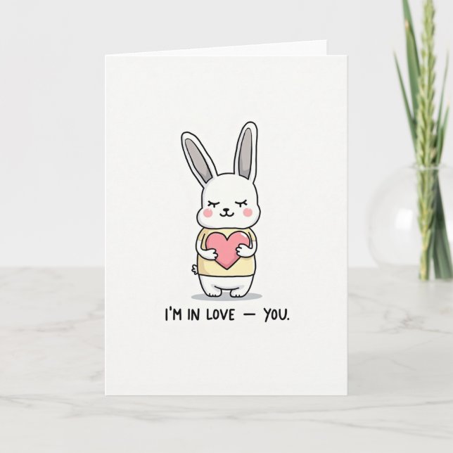 I Love You Bunny Sweetheart Card (Front)