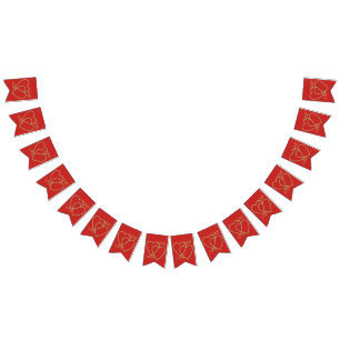 i love you bunting flags