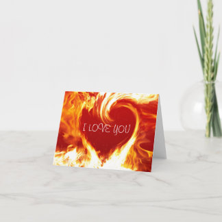 I Love You Burning Heart Card