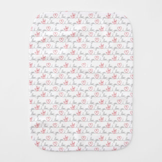I Love You burp cloth