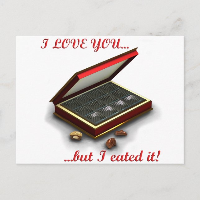 I love you, but I eated it! Postcard (Front)