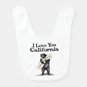 I Love You California Bear Hug Baby Bib