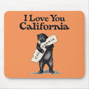 I Love You California Bear Hug Mouse Pad