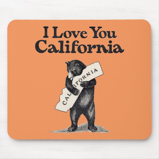 I Love You California Bear Hug Mouse Pad (Front)