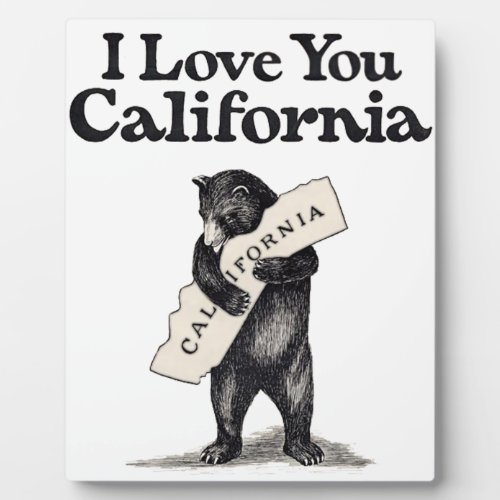 I Love You California Bear Hug Plaque