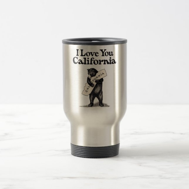 I Love You California Bear Hug Travel Mug (Center)