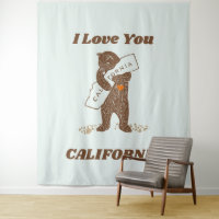 I Love You California Bear Hugging Map