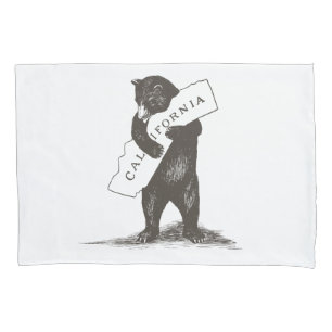 I Love You California Bear Hugging State Pillow Case