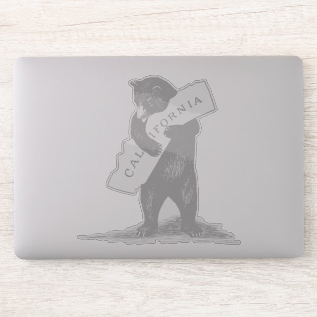 I Love You California Bear Hugging State Sticker (Computer)