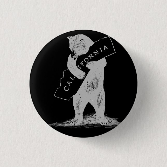 I Love You California--Black and Silver Pinback Button (Front)