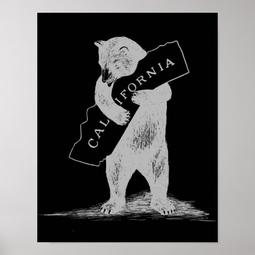 I Love You California__Black and Silver Poster