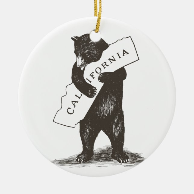 I Love You California Ceramic Ornament (Front)