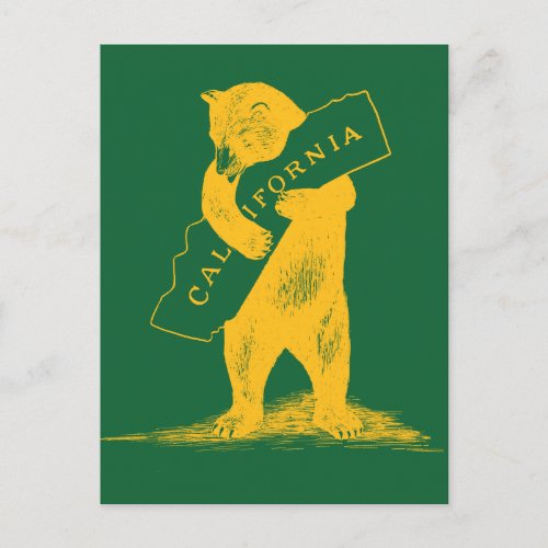 I Love You California__Green and Gold Postcard