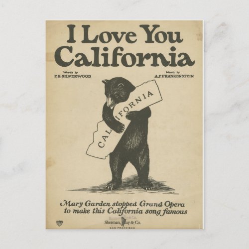 I Love You California Postcard