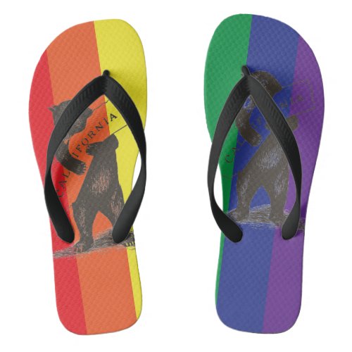 I Love You California__Rainbow Flip Flops