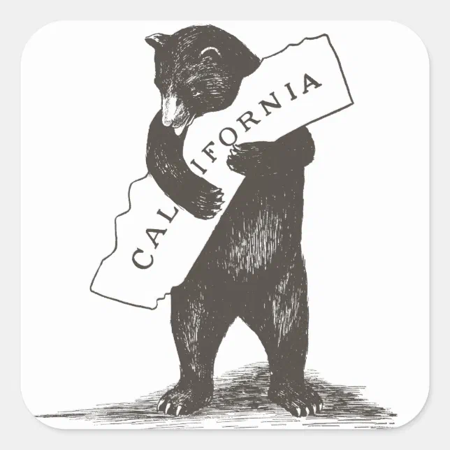 I Love You California Square Sticker | Zazzle