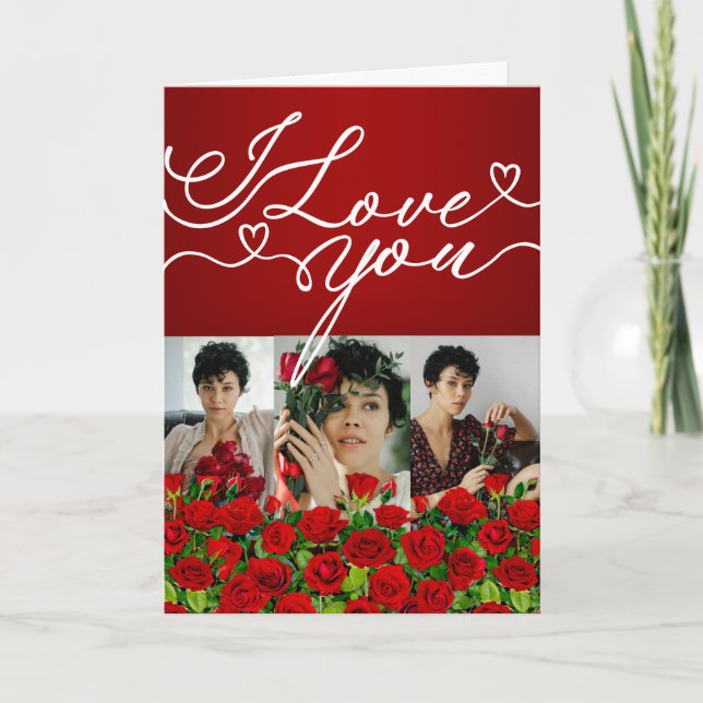 I Love You Calligraphy Photo Card (Front)