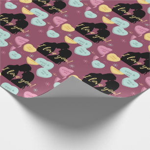 I Love You Candy Hearts Couple Valentine's Day Wrapping Paper