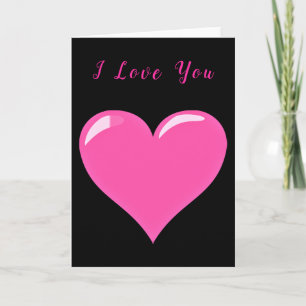 I Love You Card Pink Heart - Love - Your Text