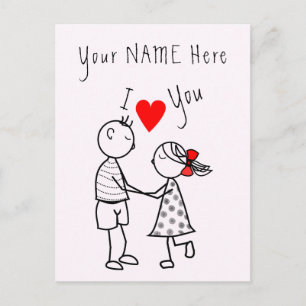 I Love You Card Romantic Couple Personalized Name