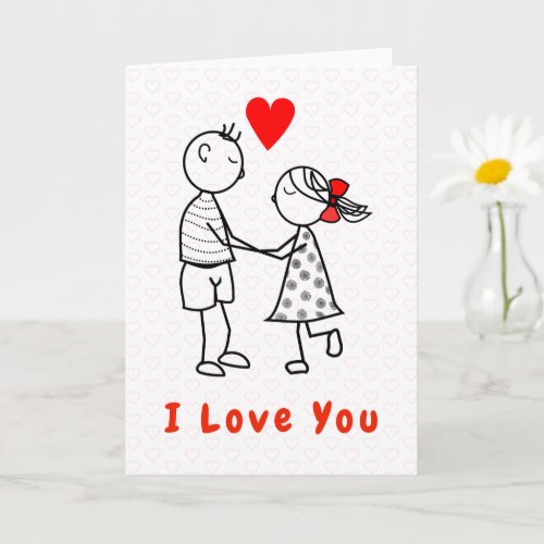 I Love You Card Romantic Couple _ Your Text  Name