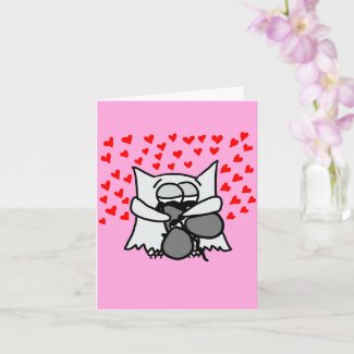 I Love You Card with Owl and Mouse Hugging