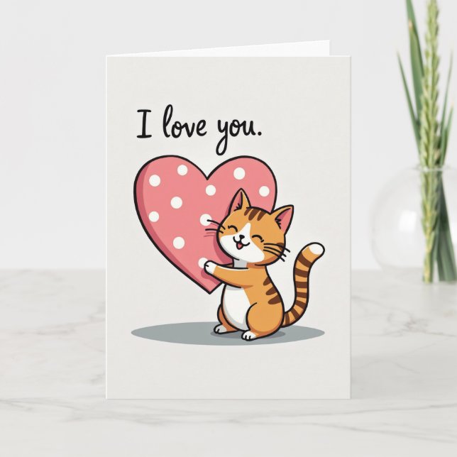 I Love You Cat Card (Front)