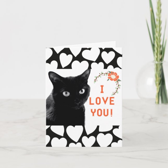 "I Love You" Cat Note Cards (Front)