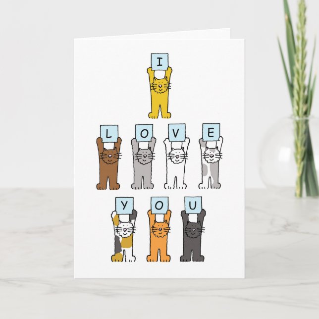 I Love You Cats Holiday Card (Front)