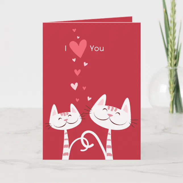 I Love You Cats Valentine Holiday Card | Zazzle