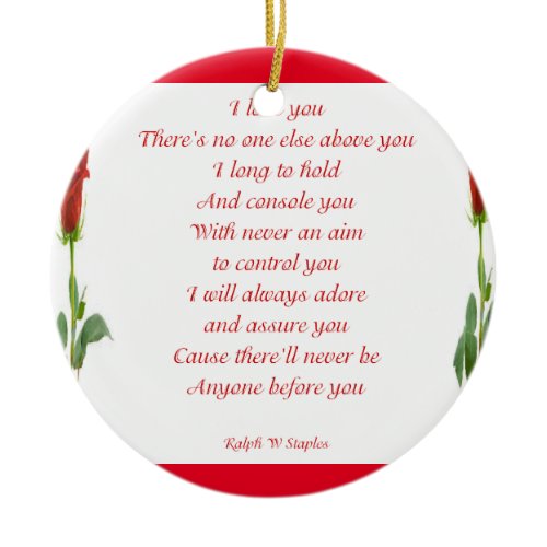 I love you ceramic ornament