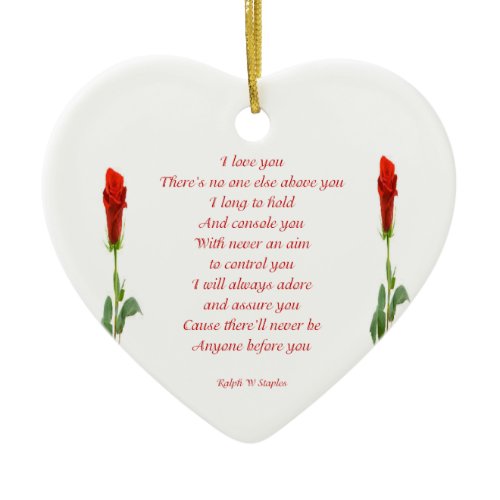 I love you ceramic ornament