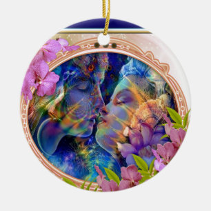 I love you ceramic ornament