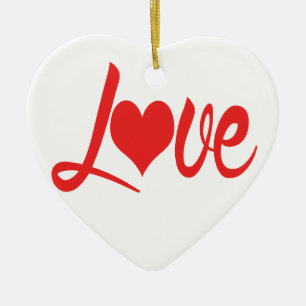 **I LOVE YOU ** CERAMIC ORNAMENT