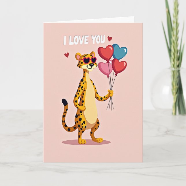 I Love You Cheetah Card (Front)