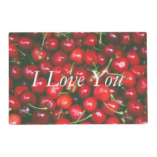 I Love You - Cherry design Placemat