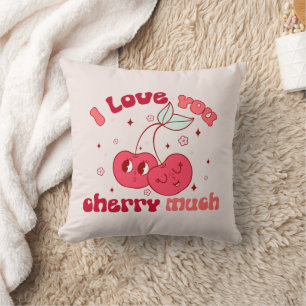 I Love You Cherry Much   Cute & Punny Cherry Throw Pillow
