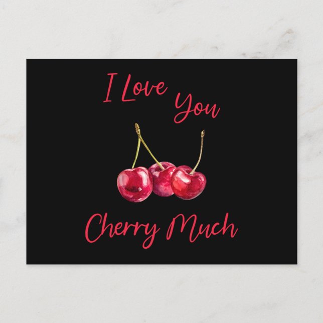 I Love You Cherry Much Invitation Postcard (Front)