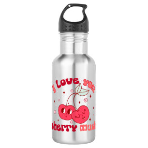 I Love You Cherry Much Stainless Steel Water Bottle