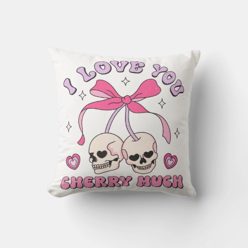 I Love You Cherry Much Throw Pillow