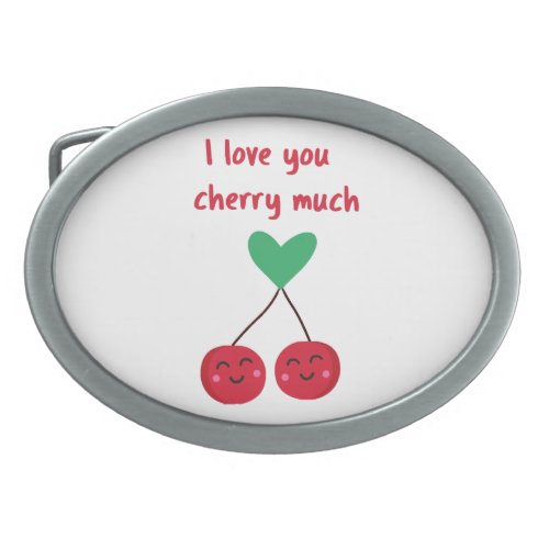 I Love You Cherry Much Valentine Belt Buckle