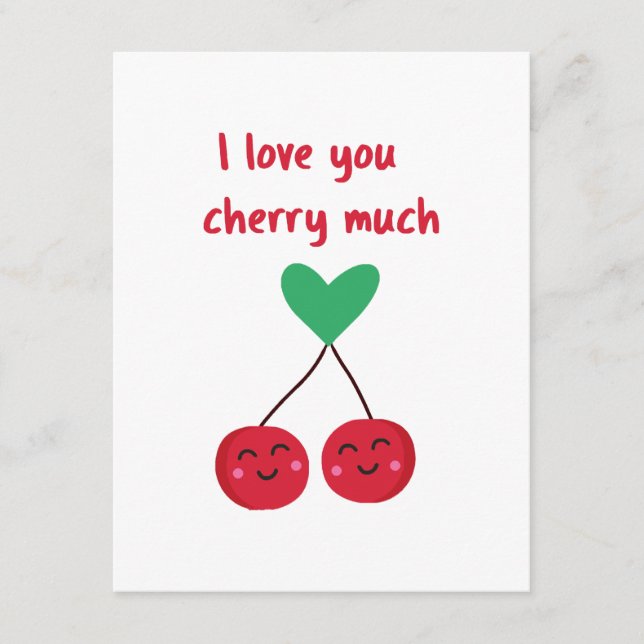 I Love You Cherry Much Valentine Enclosure Card (Front)