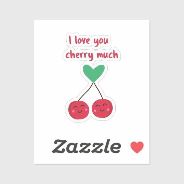 I Love You Cherry Much Valentine Sticker (Sheet)