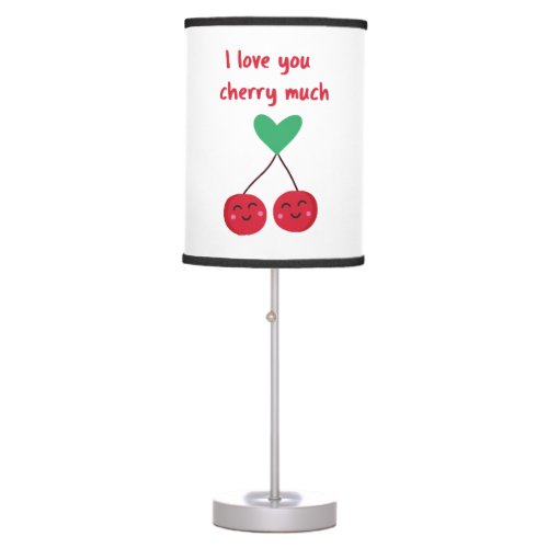 I Love You Cherry Much Valentine Table Lamp