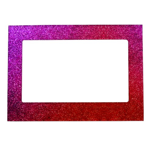 I love you chic pink glitter background Abstract Magnetic Frame