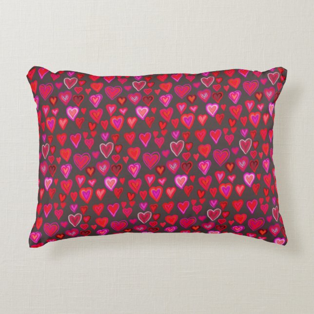 I love you, christmas heart pattern accent pillow (Front)