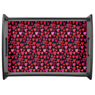 I love you, christmas heart pattern serving tray